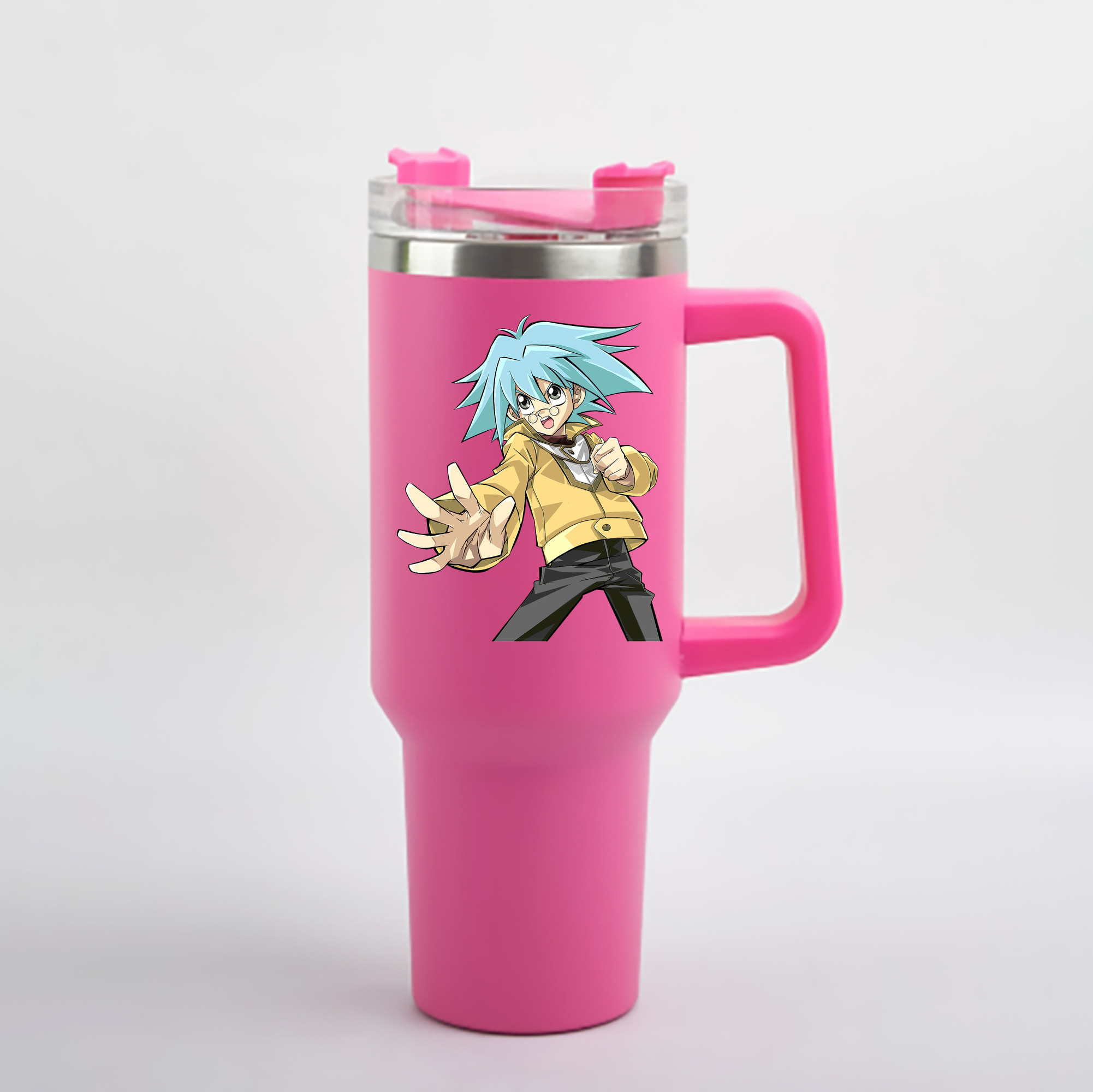 （画像用） 遊☆戯☆王 Yu-Gi-Oh! 1200mL車用タンブラー - クリスタルステッカー（プラスチックストロー付き）